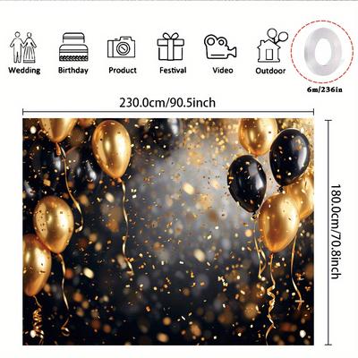TEMU 1pc, Happy Birthday Party Banner, Pattern Photography Cloth, , And , Suitable For Decoration, , Decoration Image