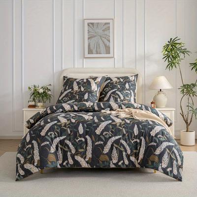 TEMU Quilt Cover Set Bed Set With Pattern And Zipper Closure, Home Decoration For All , Includes 1 Quilt Cover And 2 Pillow Cases Combination Image