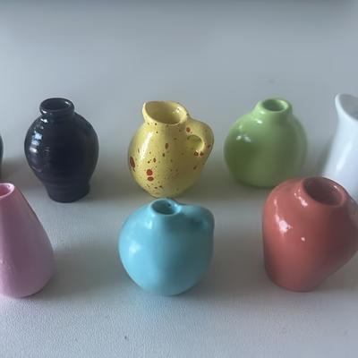 TEMU 8pcs Ceramic Magnetic Vase, Retro Mini Magnetic Refrigerator Sticker, Stuck On The Refrigerator Surface As Decorations, Suitable For Home Decoration, Refrigerator Stickers Image