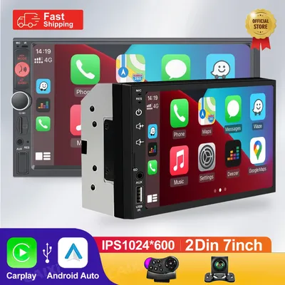 HD 7inch IPS 1024*600 2din Stereo Carplay Android auto Car Radio Multimedia MP5 Automotive Autoradio