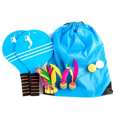 NEW Cricket Beach Tennis Badminton Racket Paddle Set with PingPong Balls Shuttlecocks Garden Open