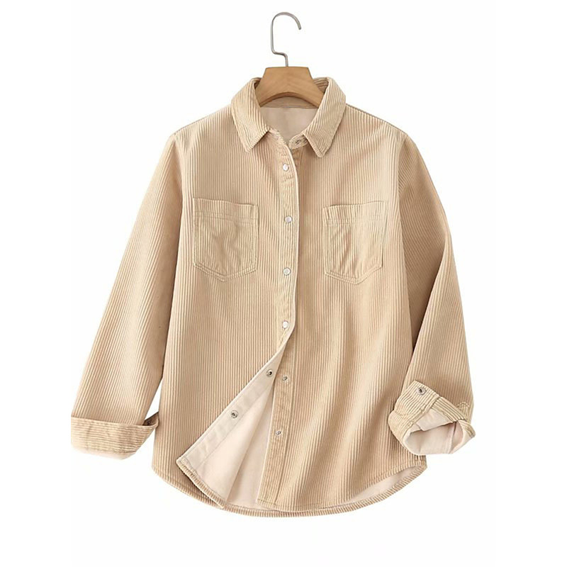 Women's Sherpa Jacket Shacket Warm Breathable Buttons Pocket Print Casual Plaid Vacation Street Daily Wear Going out Single Breasted Regular Turndown Regular Fit Long Sleeve Outerwear Pink Khaki Fall