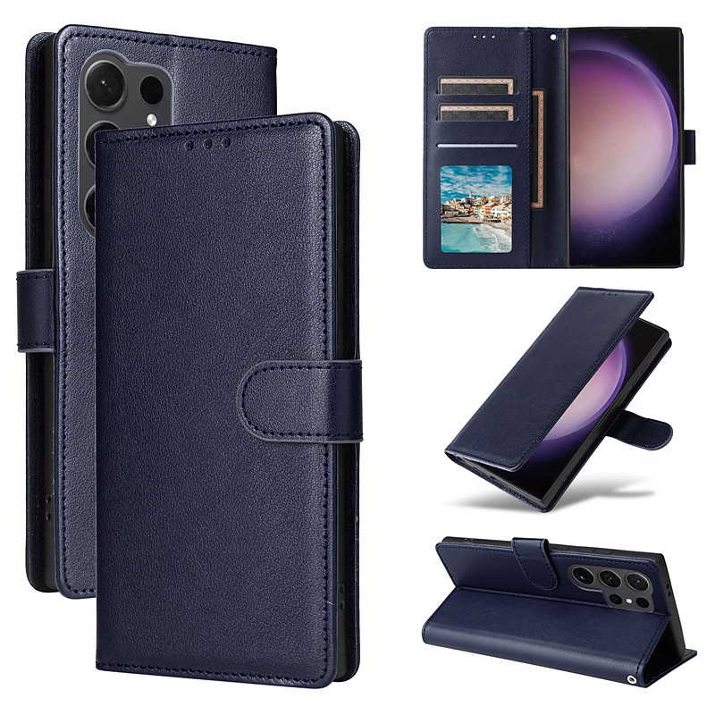 Phone Case For Samsung Galaxy S26 Ultra Plus S25 S24 S23 S22 S23 FE S21 Ultra Plus S20 A14 A34 Wallet Case with Wrist Strap Kickstand Card Slot Retro TPU PU Leather