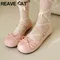 REAVE CAT 32 33 Women Flats Round Toe Bowknot Buckle Strap Size 44 45 Soft Sweet Shallow Girls