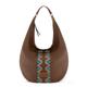 Wrangler Large Hobo Bags for Women Western Aztec Slouchy Shoulder Bag with Zipper, Brown