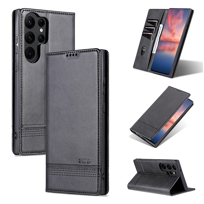 Phone Case For Samsung Galaxy S26 Ultra Plus S25 S24 S23 S24 FE S22 S21 Ultra Plus S20 A55 5G A35 5G Wallet Case Magnetic Full Body Protective Kickstand Retro TPU PU Leather