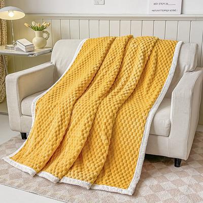 Soft Comfort Throw Sofa Blanket Stereoscopic Small Grid Blanket For Sofa Chair Couch Living Room Birthday Gift And Home Decor Portable Car Travel Cover Blanket