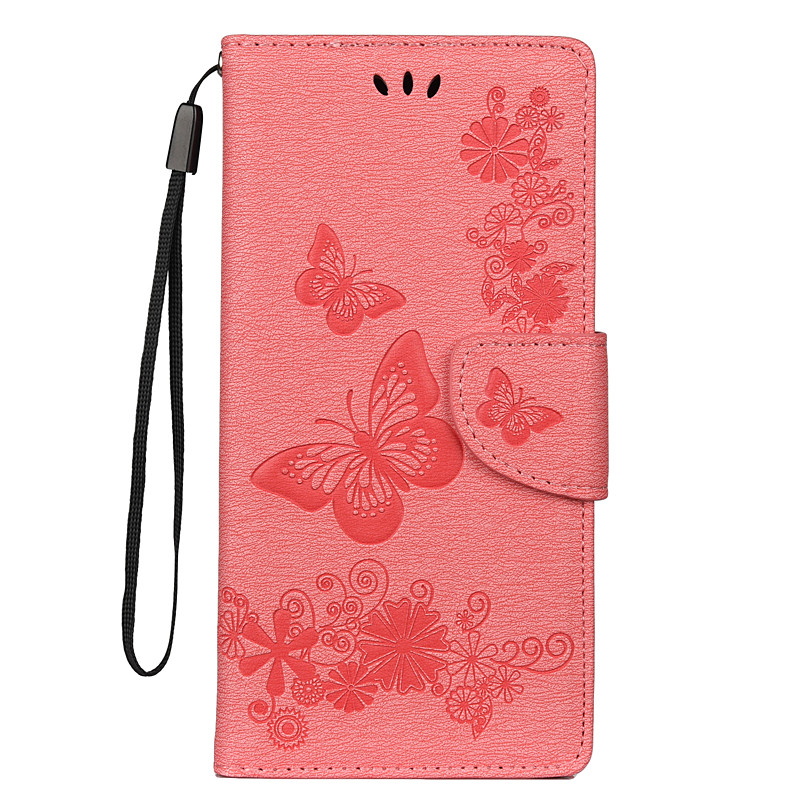 Phone Case For Samsung Galaxy S26 Ultra Plus S25 S24 S23 S22 S21 FE S21 Ultra Plus A54 A12 Wallet Case Flip Cover with Stand Holder Card Holder with Wrist Strap Butterfly PU Leather