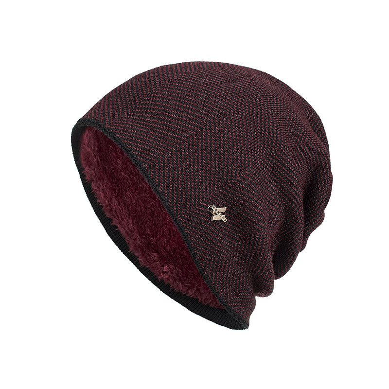 Men's Beanie Hat Wine Red Black Knit Knitted Fashion Sports Outdoors Casual Sports Outdoor Daily Holiday Letter Pure Color Warm