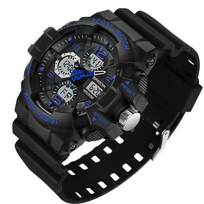 SANDA Men Digital Watch Outdoor Sports Fashion Wristwatch Luminous Stopwatch Alarm Clock Calendar TPU Watch