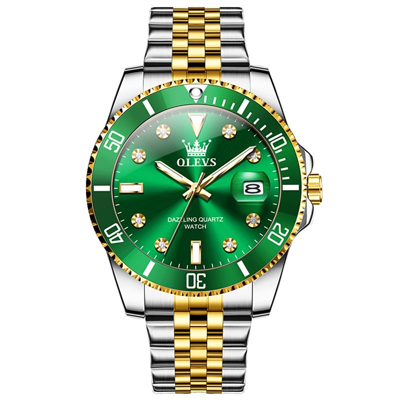 OLEVS Men Quartz Watch Outdoor Sports Fashion Wristwatch Luminous Calendar Waterproof Decoration Steel Watch