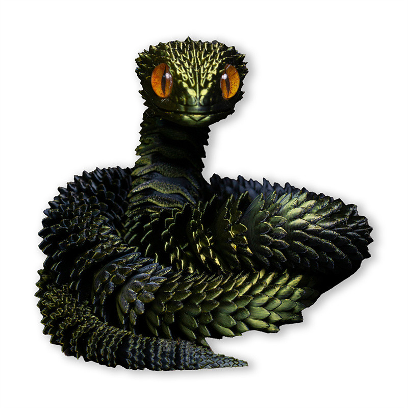 3D Printed Animals Set 3D Printed Snake Toys 3D Printed Articulated Flexible Fidget Toy 3D Printed Animals Exquisite Cute Pet Toy Adults Fidget Toys Christmas Gift