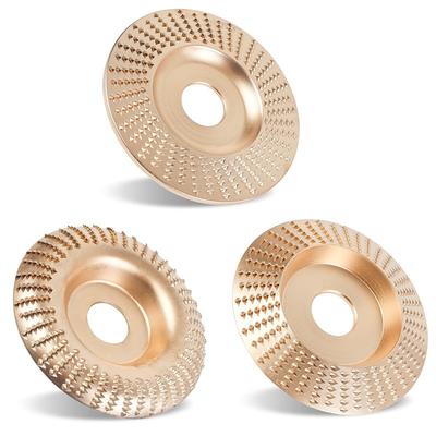 3PCS Wood Carving Disc Set for 4 or 4 1/2 Angle Grinder with 5/8 Arbor, Grinding Wheel Shaping Disc for Wood Cutting, Grinder Cutting Wheel Attachments