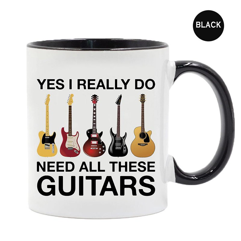 Guitar Coffee Cup Musical Coffee Mugs, Guitar Cup Travel Mug Funny Drinking Cup Desk Decor,11.2oz Ceramic Mug Tea Mug, Birthday Christmas Gifts for Music Lover