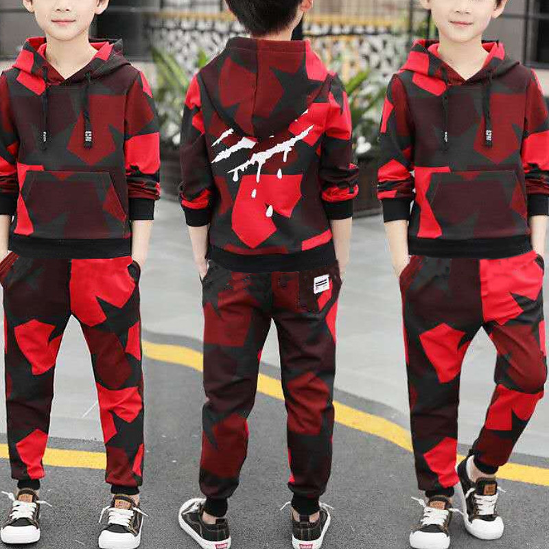 Boys 3D Graphic Camouflage Clothing Set Long Sleeve Spring Fall Daily Basic Kids 3-12 Years Outdoor Indoor Regular Fit