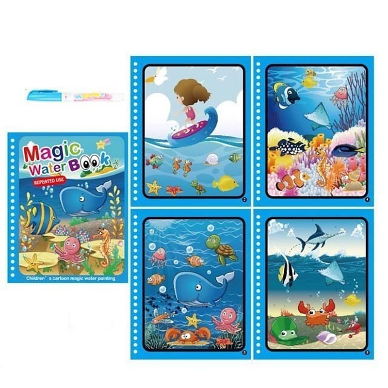 1Set Children Painting Drawing Toys Reusable Coloring Book Magic Water Drawing Book Sensory Early Education Toys For Kids