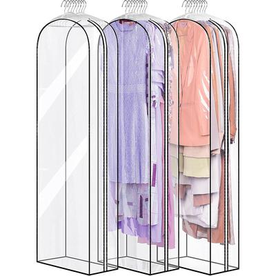 3 Packs Garment Bags Gusseted All Clear Garment Covers for Hanging Clothes 40 Suit Bags for Closet Storage Hanging Clothes Storage Suit Cover for Shirts, Coats, Dresses