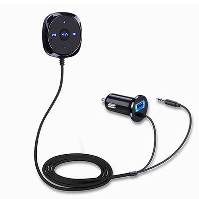 Bluetooth Car Kit - Handsfree Speaker MP3 Wireless Receiver for Music Streaming and Calls, 3.5mm AUX 5V/2.1A USB Car Charger