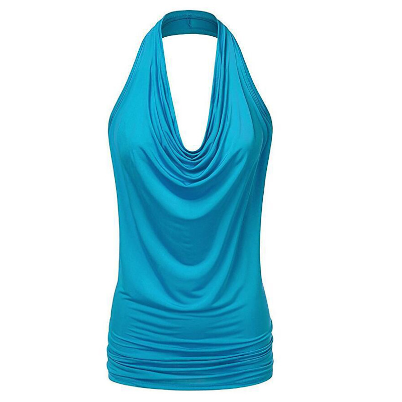 Women's Tank Top Yoga Top Halter Neck Quick Dry Comfortable Breathable Open Back Sleeveless Sports Solid Color Top For Gym Workout Running Fitness Activewear