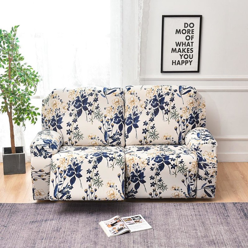 Stretch Reclining Couch Covers 2 Seater Loveseat Reclining Sofa Cover Couch Slipcover with Elastic Loop, Anti-cat Scratch Furniture Protector for Kids, Pets, Dogs, Cats