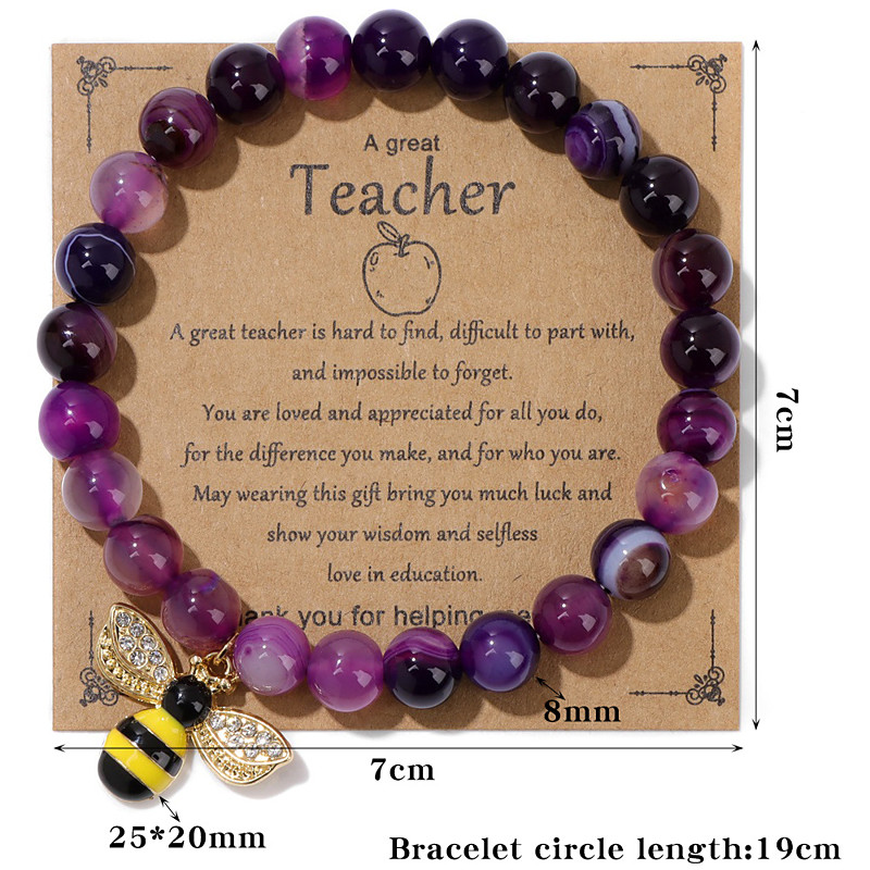 Teacher Appreciation Bracelet Cute Handmade Ploymer Clay Bracelet Love Teach Inspire Letter Beaded Stretch Bracelet for Women Back to School Jewelry Teacher Graduation Gift Christmas Gift