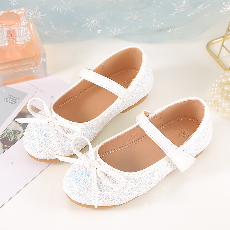 Girls' Flats Daily Flower Girl Shoes Princess Shoes School Shoes Glitter Portable Shock Absorption Breathability Princess Shoes Little Kids(4-7ys) Toddler(2-4ys) Daily Walking Shoes Sequin Butterfly
