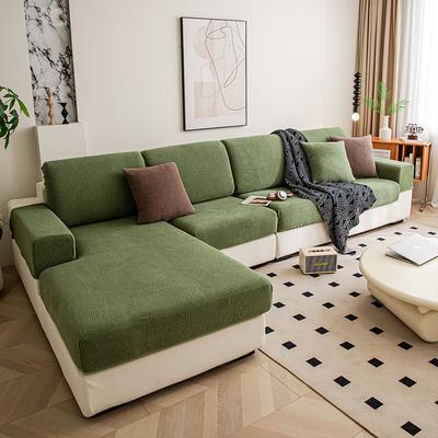 100% Waterproof Velvet Fitted Sheet Sofa Cover Solid Color Jacquard Anti-cat Scratch Sofa Cushion Cover