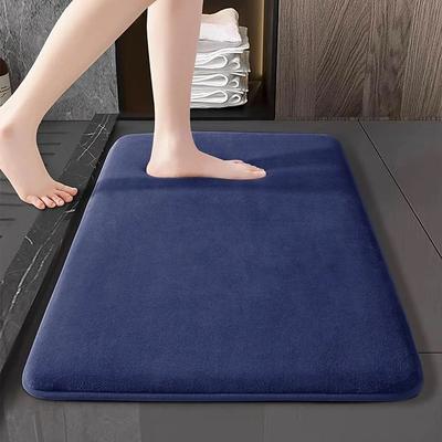 1pc Solid Color Memory Foam Bath Mat Non-slip, Soft Non-Slip Absorbent Bath Mat, Machine Washable Shower Carpet For Home Bathroom, Bathroom Accessories ,Bathroom Decor