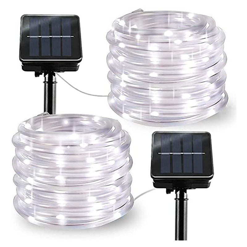 Solar Rope Lights Outdoor Waterproof String Light 2pcs 1pcs Rope Tube LED Solar Lamp 12m 100 leds String Lights Outdoor Fairy Solar Garden Light luz solar LED Solar Garden Light