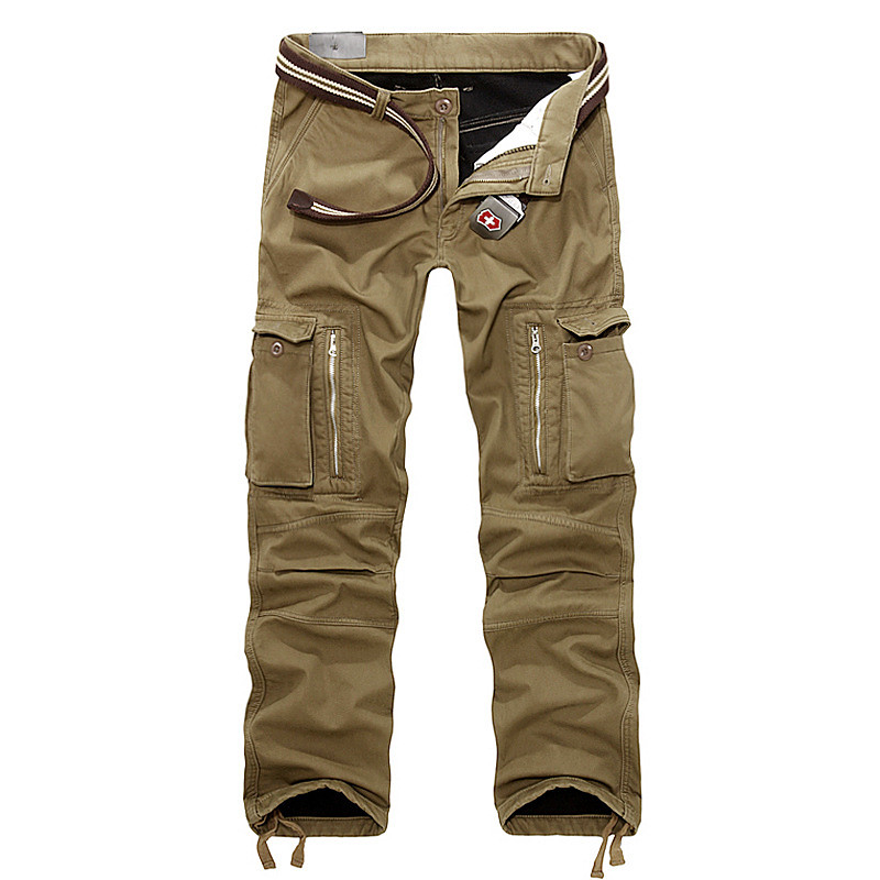 Men's Outdoor Pants Cargo Pants Hiking Pants Trousers Fleece Lined Pants Military Spring Autumn / Fall Outdoor Regular Fit Warm Breathable Pants / Trousers Black Army Green Hunting Climbing Camping