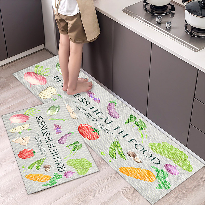 2 Piece Waterproof and Oil-Proof Kitchen Anti-Slip Mat, Bathroom Anti-Slip Mat, Bedroom Cushion, Living Room Carpet, Door Mat, Kitchen Carpet- 40 60cm 40 120cm