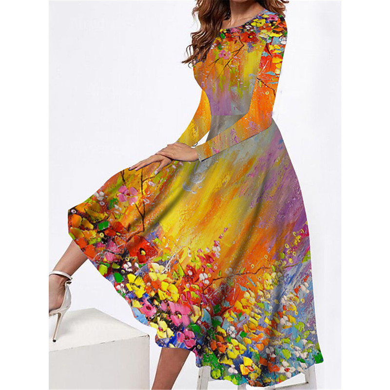 long sleeve fit and flare sweater dress Fit And Flare Sweater Dress