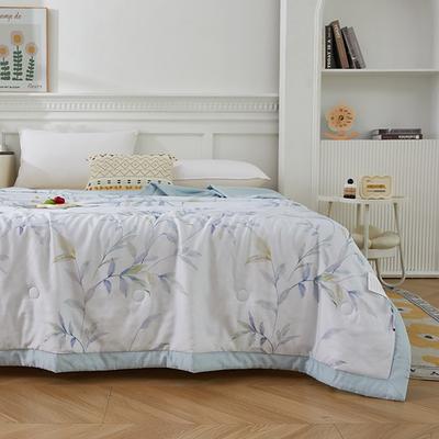 Cooling Quilt Comforter Breathable Tencel Lyocell Fiber Quilt Queen Cooling Blanket for Hot Sleeper Lightweight Duvet for Summer Floral Pattern