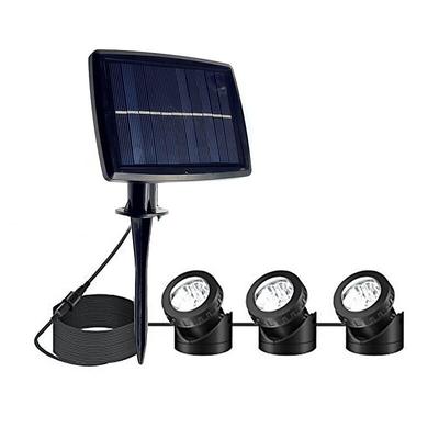 Solar LED Pond Spotlights Submersible Pond Pool Lights with 3 Lamps 18 LEDs Landscape Spotlight Underwater Lights IP68 Waterproof Solar Garden Lights for Pond Garden Fountain Outdoor Lawn Decoration