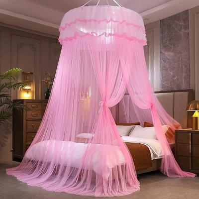 Indoor Princess Top Mosquito Net Bed Canopies Bed Curtains, Universal Size, Easy to Install, Suitable for Children Students Couples