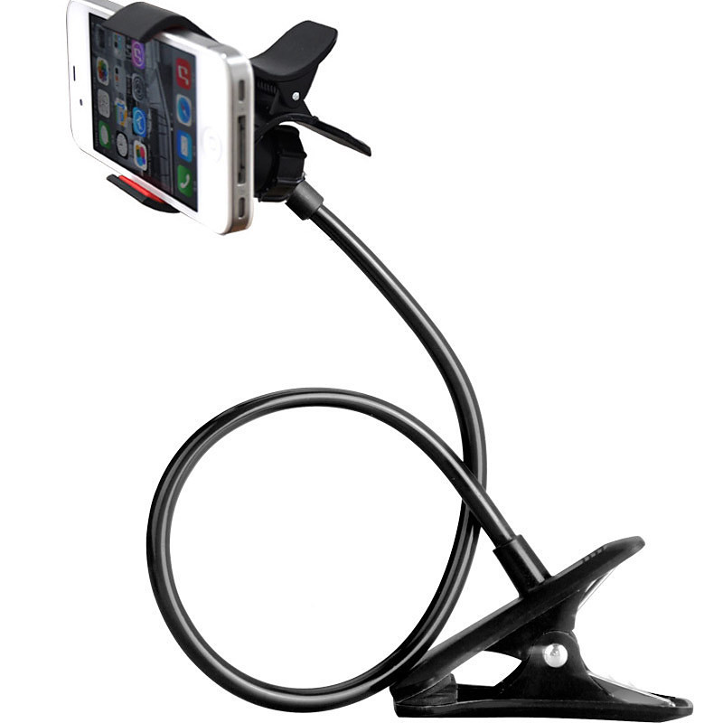 Universal Phone Holder Bed Gooseneck Mount - Cell Phone Clamp Clip for Desk, Flexible Lazy Long Arm Headboard Bedside, Overhead Mount Stand, Compatible with iPhone Samsung Galaxy Phones