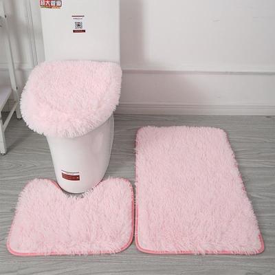 3Pcs/set Soft Solid Color Bath Mat Non-slip Non-slip Bath WC Carpets Rectangle U-shape Bathroom Toilet Rugs Floor Mat Door Mat