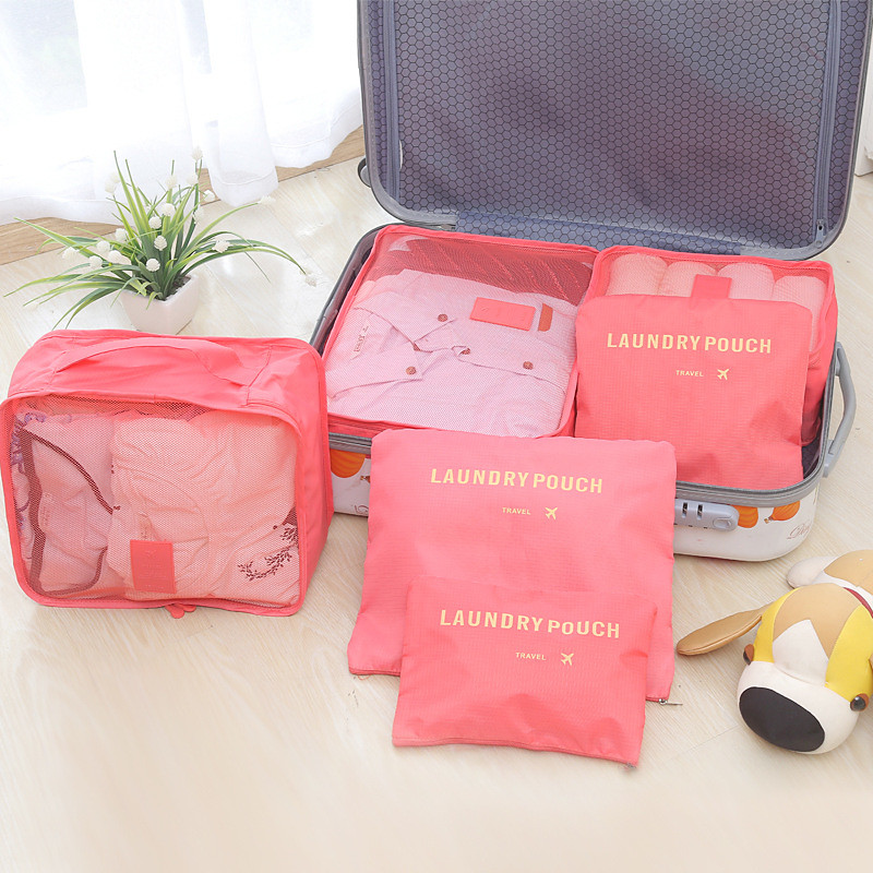 Compression Travel Packing Cubes Set for Luggage Storage and Backpack Organizer Space Savers, 6PCS Travel Storage Bag Set, Suitcase Packing Organizers for Clothes, Laundry Pouches