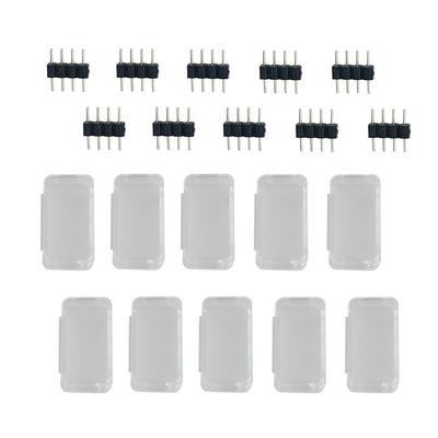 LED Light Strip Connector Waterproof Fixing Clip 4 Pin RGB Needle Male Type Waterproof Box Light Bar Accessory Box is Suitable for Fixing RGB 4Bin Connector Line