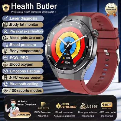 ET475 Smart Watch 1.73 inch Smartwatch Fitness Running Watch Null Pedometer Sedentary Reminder Alarm Clock Compatible with Null Men Message Reminder Step Tracker IP68 45mm Watch Case