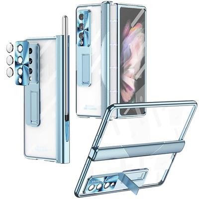 Phone Case For Samsung Galaxy Z Fold 7 Z Fold 5 Z Fold 4 Z Fold 3 Full Body Case with Screen Protector Full Body Protective Camera Lens Protector Transparent Tempered Glass PC Metal