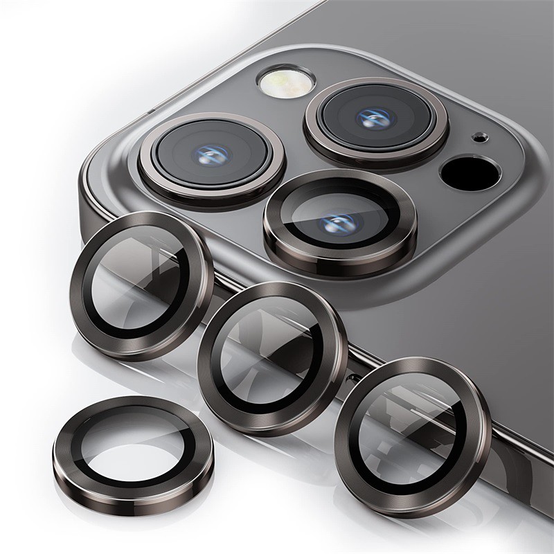 1 Set Camera Lens Protector For Apple iPhone 16 iPhone 15 Pro Max Plus iPhone 14 Pro Max iPhone 13 iPhone 12 Aluminum alloy Anti-Fingerprint Diamond Glitter Shine Scratch Proof