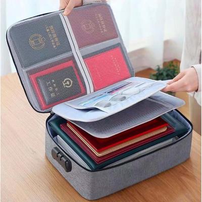 Safe File Storage Box with Lock, Multi-Functional Document Organizer Bag for Certificates, Household Files, Passports, Property Deeds, Business License, ID and Seal Storage Case