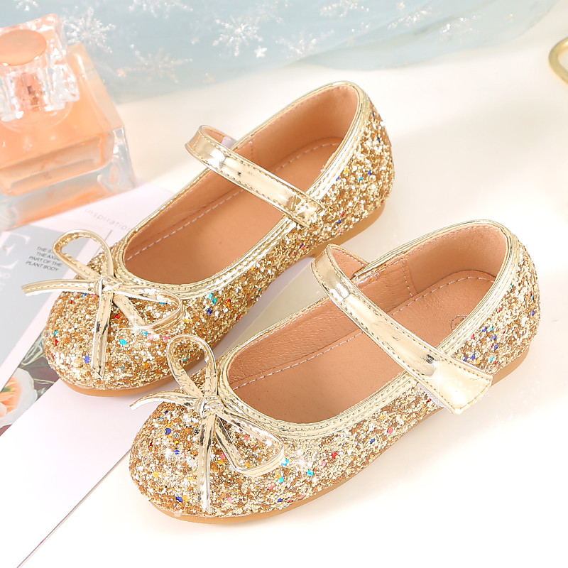 Girls' Flats Daily Flower Girl Shoes Princess Shoes School Shoes Glitter Portable Shock Absorption Breathability Princess Shoes Little Kids(4-7ys) Toddler(2-4ys) Daily Walking Shoes Sequin Butterfly