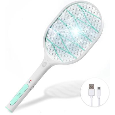 Electric Mosquito Swatter Racket – Handheld Fly Insect Bug Zapper Bat with Three-Layer Safety Net for Indoor Bedroom Pest Control