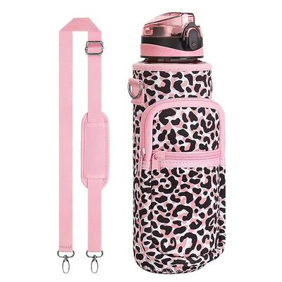 Mobile phone Bag Water Bottle Carrier Bag With Zipper Bag Compatible With 32oz Tumbler With Handle Gradient Color Water Bottle Holder For running hiking cycling and other outdoor activities