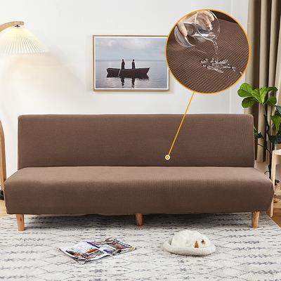 Water Resistant Sofa Bed Slipcover 1-Piece Stretch Burgundy Sofa Slipcover Armless Sofa Cover Furniture Protector Soft with Elastic Bottom for Kids, Spandex Jacquard Small Checks