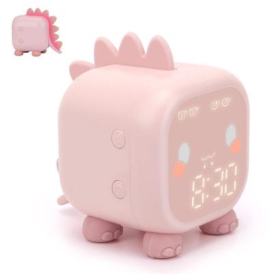 Kids Alarm Clock Digital Alarm Clock Bedroom Cute Dinosaur Alarm Clock 's Sleep Trainer Wake Up Light Night Light with USB Alarm Clock for Boys Girls Birthday Gifts