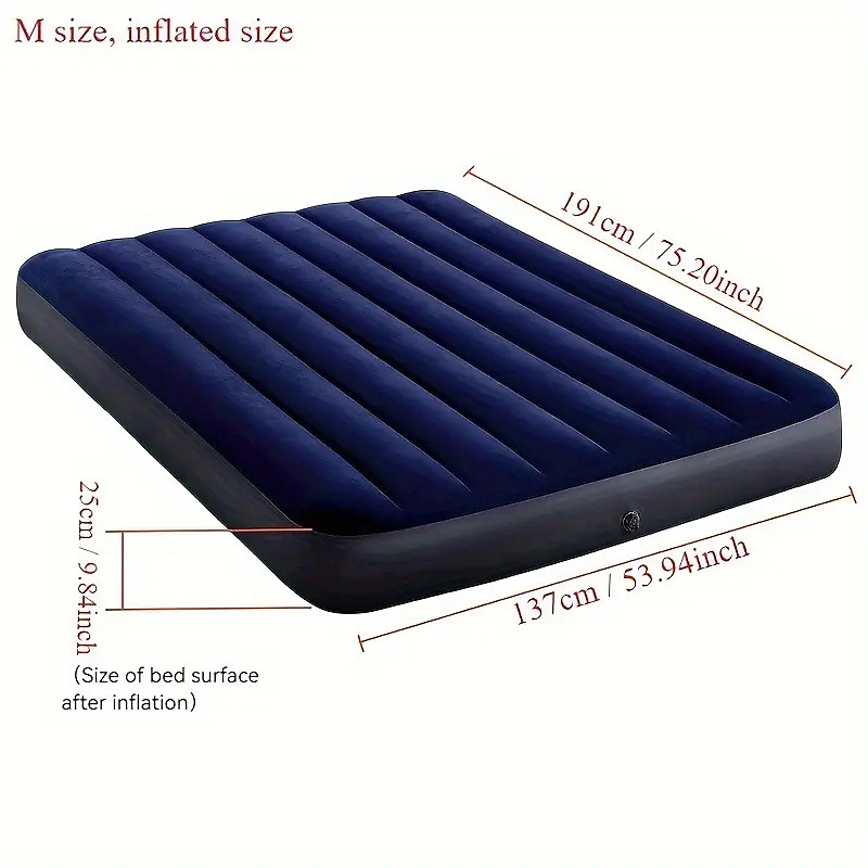 Pack of 1 Inflatable Mattress Household Single Double Thickened Lazy Bed Outdoor Portable Lunch Break Folding Air Mattress Bed Comfortable Outdoor Camping and Hiking