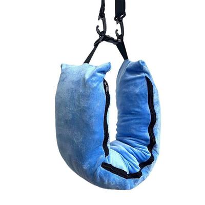 Stuffable Travel Neck Pillow, Velvet Travel Pillow for Extra Luggage, Stuffable Pillow with Adjustable Neck Size, Travel Essentials,Packable Airplane Travel Pillow, No Filler